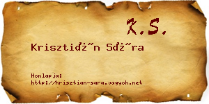 Krisztián Sára névjegykártya
